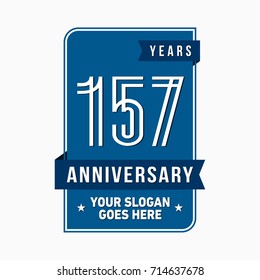 157 years anniversary design template. Vector and illustration.