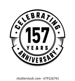 157 years anniversary logo template. Vector and illustration.