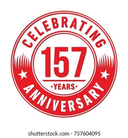 157 years anniversary logo template. Vector and illustration.