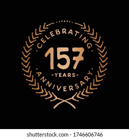 157 years design template. 157th logo. Vector and illustration.