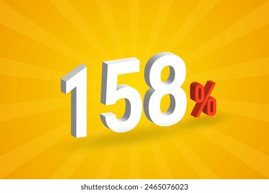 158% discount 3D text for sells and promotion.