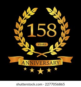 158 th Anniversary logo template illustration. suitable for you