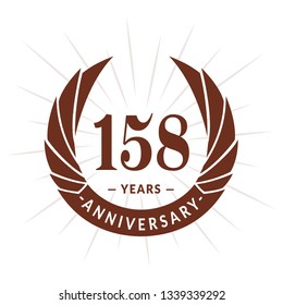 158 years anniversary. Elegant anniversary design. 158 years logo.
