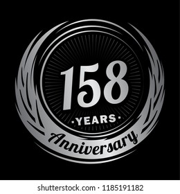 158 years anniversary. Anniversary logo design. 158 years logo.