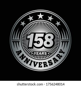 158 years anniversary. Anniversary logo design. Vector and illustration.