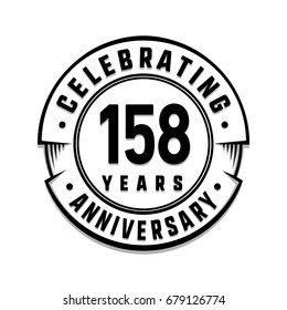 158 years anniversary logo template. Vector and illustration.