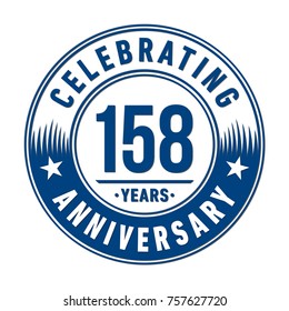 158 years anniversary logo template. Vector and illustration.