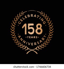 158 years design template. 158th logo. Vector and illustration.