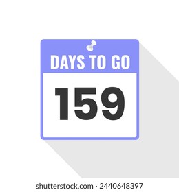 159 Days Left Countdown sales icon. 159 days left to go Promotional banner