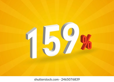 159% discount 3D text for sells and promotion.