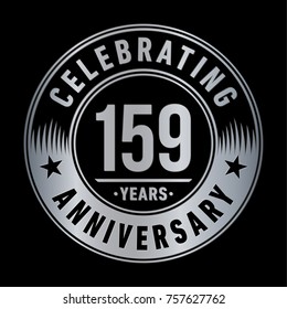 159 years anniversary logo template. Vector and illustration.