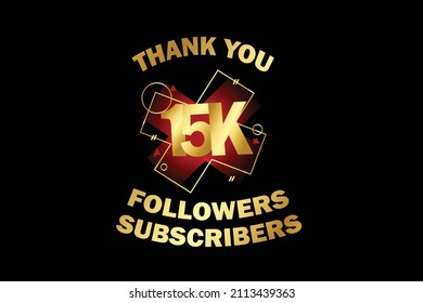 15K, 15.000 Followers, Subscribers, Thank you for Social Media, Internet - Vector