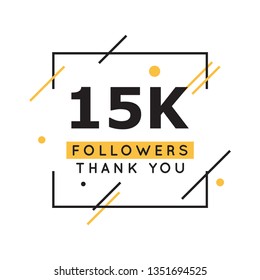 15k Followers Thank You Design Template