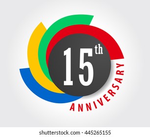 15th Anniversary celebration background, 15 years anniversary card illustration - vector eps10