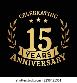 15th anniversary celebration design template . 15 years vector and illustration.