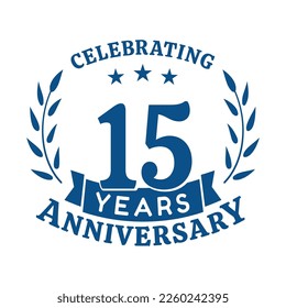 15th anniversary celebration design template. 15 years vector and illustration.