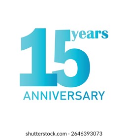 15th Anniversary Celebration Logo – Elegant and Luxury Vector Icons for Milestone Celebrations in blue color.