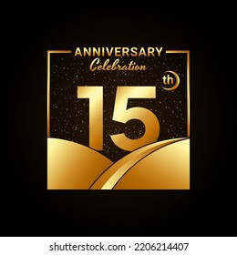 15th anniversary, Anniversary Celebration template design. Logo vector illustration