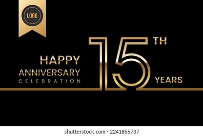 15th anniversary celebration template design. Logo Vector Template Illustration