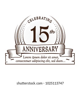 15th anniversary design template. Vector and illustration.