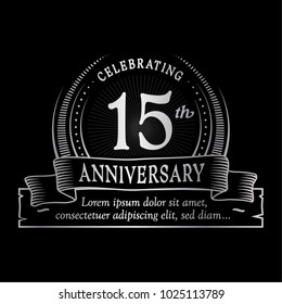 15th anniversary design template. Vector and illustration.