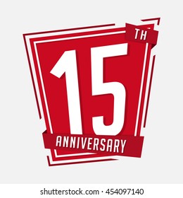 15th anniversary design template. Vector and illustration.