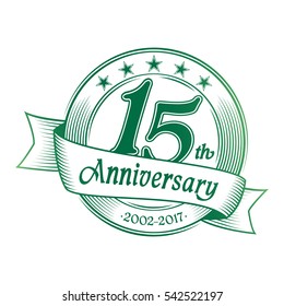 15th anniversary design template. Vector and illustration.