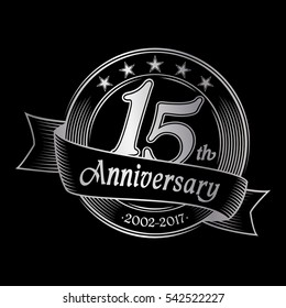 15th anniversary design template. Vector and illustration.