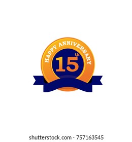 15th Anniversary emblematic logo design