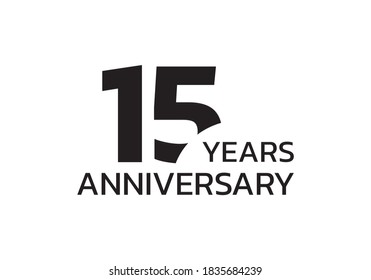 15th anniversary logo. 15 years celebrating icon or badge. Vector illustration.