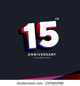 15th Anniversary Logo Design, Number 15 Icon Vector Template.