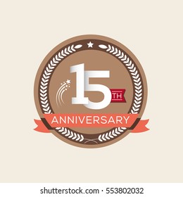 15th anniversary logo design template.