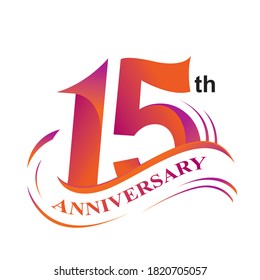 15th anniversary logo design vector