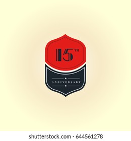 15th Anniversary logo design vector template