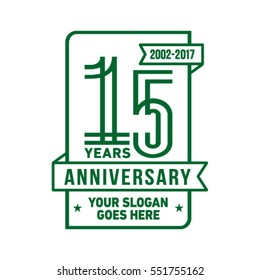 15th anniversary logo. Vector and illustration.