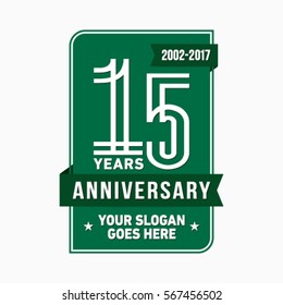 15th anniversary logo. Vector and illustration.