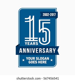 15th anniversary logo. Vector and illustration.