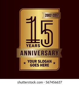 15th anniversary logo. Vector and illustration.