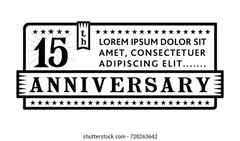 15th anniversary logo. Vector and illustration.