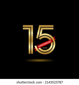15th anniversary logotype. Anniversary celebration template design for booklet, leaflet, magazine, brochure poster, banner, web, invitation or greeting card. Vector illustrations.