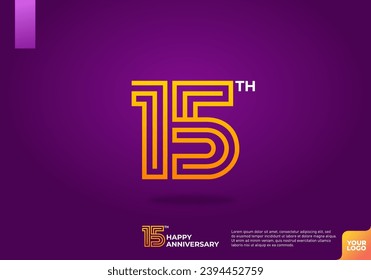 Logotipo del 15 aniversario con fondo morado oscuro