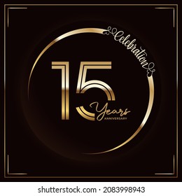 15th anniversary logotype. Golden anniversary celebration emblem design for booklet, leaflet, magazine, brochure poster, web, invitation or greeting card. Vector illustrations. EPS 10