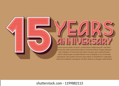 15th Anniversary numbers. background for anniversary