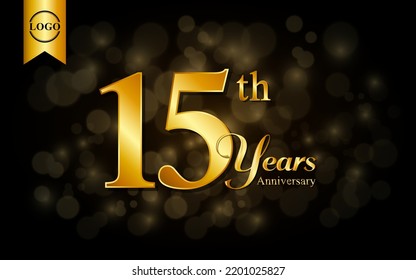 15th anniversary template design. for booklet, leaflet, magazine, brochure poster, banner, web, invitation or greeting card. Vector illustrations.