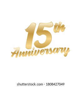 15th Anniversary Text, Annual Celebration, Milestone, Vector Illustration Background