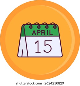15 de abril Línea Vector Icon Design