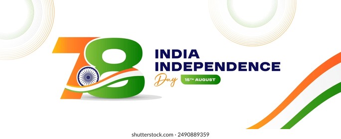 15th August 78th Independence Day of India, wavy Indian flag, tricolour background, 15th August background, Independence Day Background