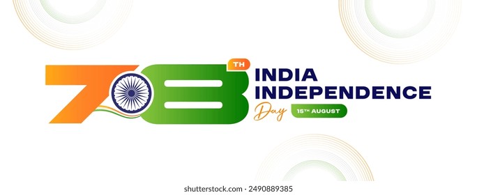 15th August 78th Independence Day of India, wavy Indian flag, tricolour background, 15th August background, Independence Day Background