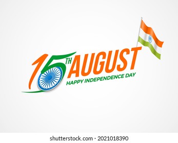 15th August Creative Vector Greeting Background with Ashok Chakra and Indian flag for Card, banner, poster, advertisement, brochure, discount, sale, template. Happy Independence Day.