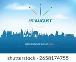 15th of august happy independence day of india. creative vector illustration design.